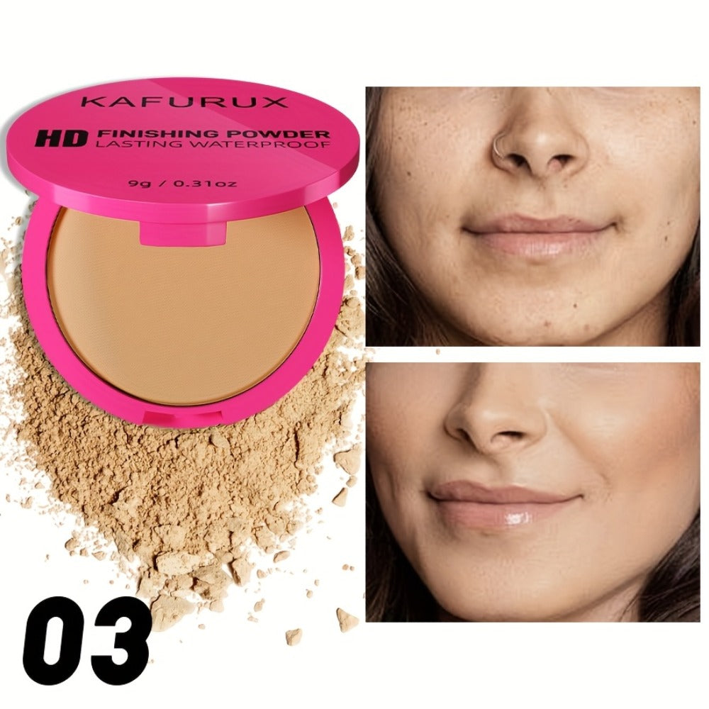 Pressed Powder Foundation 2 Pcs Set Waterproof Sweatproof Lightweight Buildable Coverage, for Makeup, Travel and Everyday Vanity Use