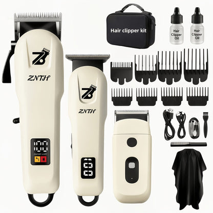 Professional Hair Clipper Kit 9-in-1 Trimmer for Haircut Bald Head Shaving LCD Display for Everyday Face, Beard and Body Grooming