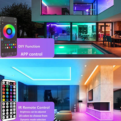 LED Strip Light RGB USB-Powered Room Kit in 16.4ft, 49.2ft or 98.4ft with App and 44-Key Remote