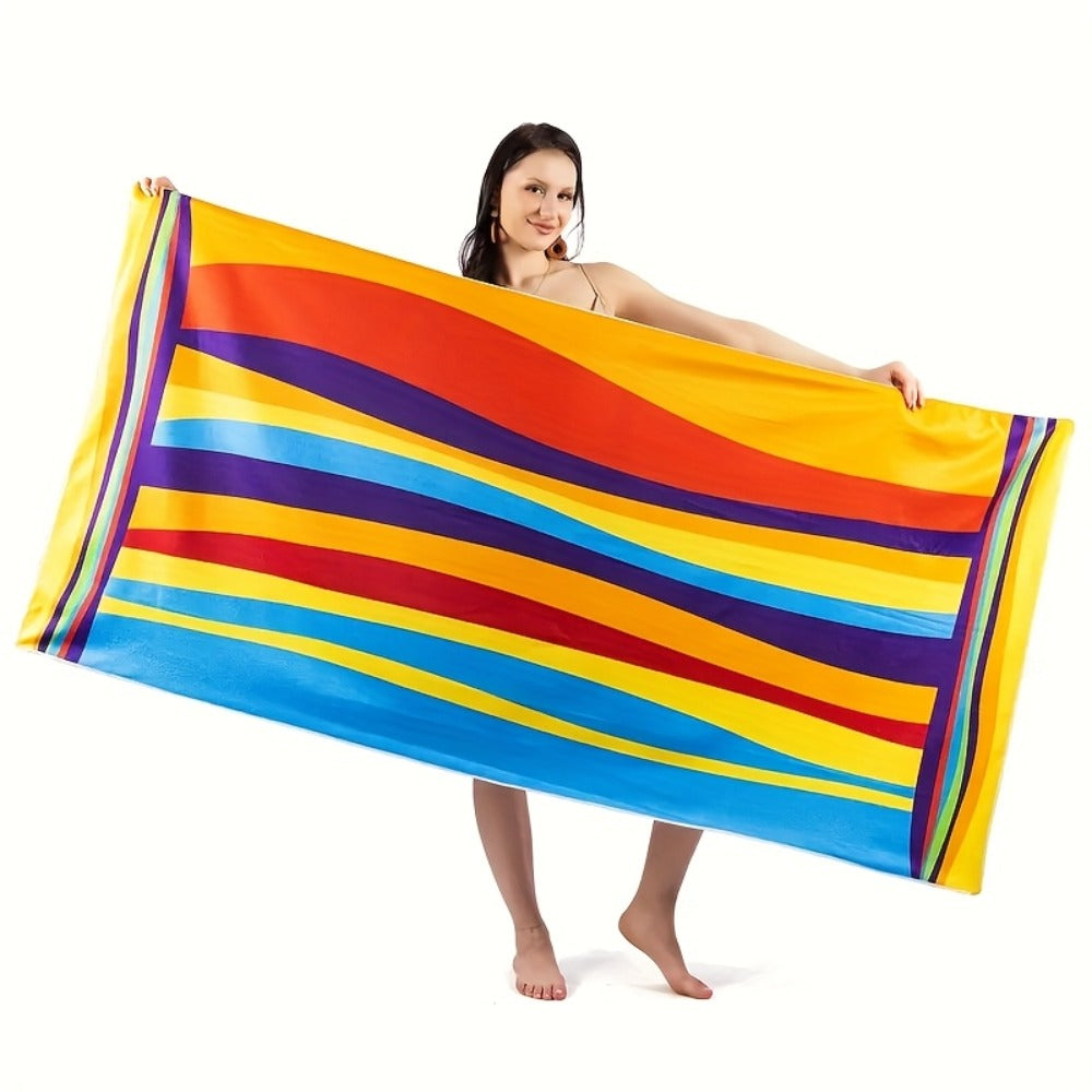 XL Bath Towel Extra Large 70x31 Inch Ultra Microfiber Shower Towel Striped Tropical Home Hotel Bathroom