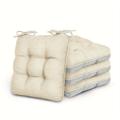 Memory Foam Chair Cushions 4/8 Pack, Non-Slip Seat Pads for Dining Chairs, Kitchen, Office & Patio – Indoor Outdoor Chair Pads M/L Size