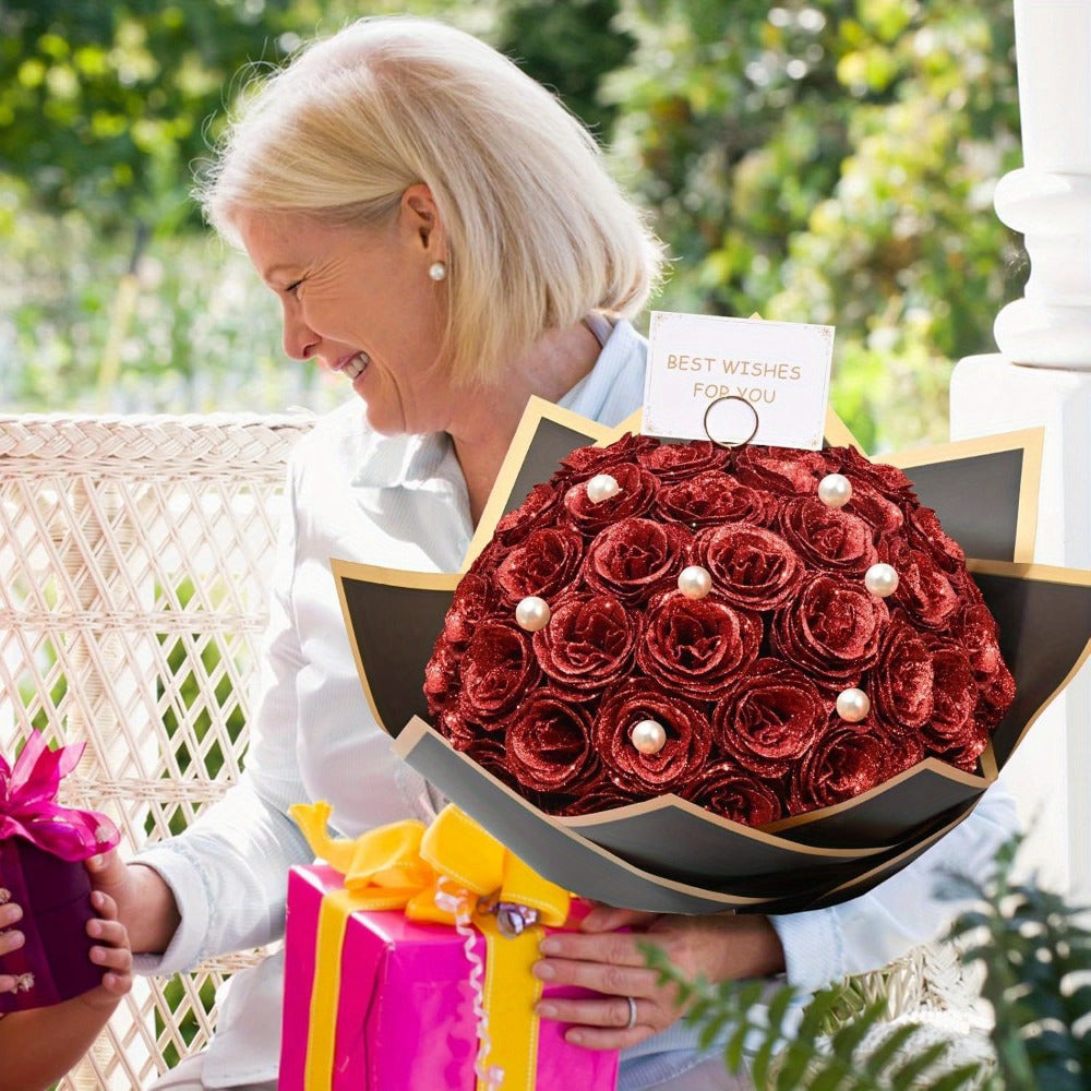 Artificial Flowers Flash-Shine Rose Bouquet in 24 or 36-Piece Sets across Five Color Options