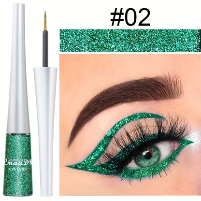 Glitter Liquid Eyeliner Set 16 Colors Waterproof Shimmer Metallic Eye Liner Pen Kit – Long-Lasting Smudge-Proof Sparkle Eye Makeup for Party