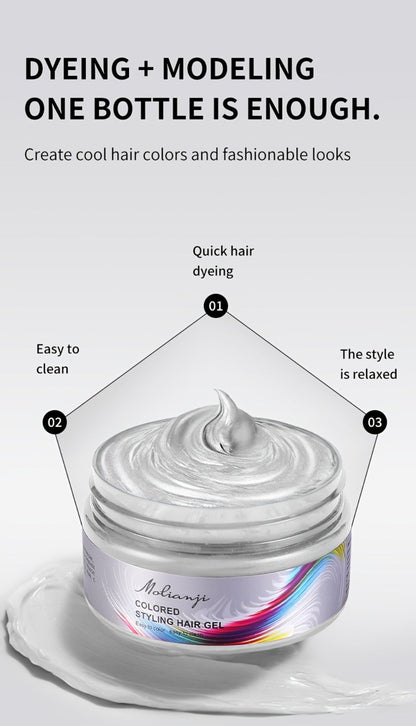 Hair Color Wax Temporary Hair Dye 3.53oz, 9 Vivid Shades, Easy Wash, Non-Damaging for Everyday Face, Beard and Body Grooming