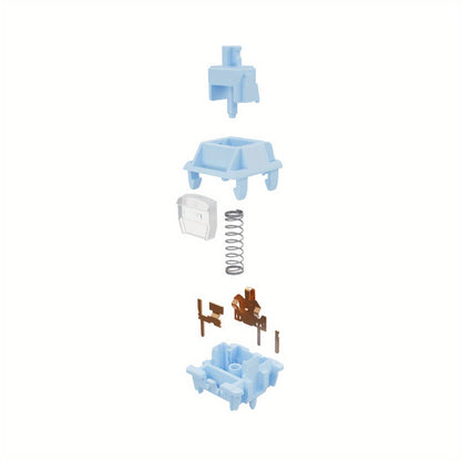 GATERON Sea Salt Smoothie Linear Keyboard Switches 45gf Full POM Pre-Lubed 5-Pin MX Compatible for Custom Mechanical Keyboard Build