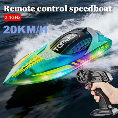 Remote Control Speedboat 25KM/H with Auto Flip Reset Night Light & Low with the Listed Color, Size or Set Options for Everyday Use