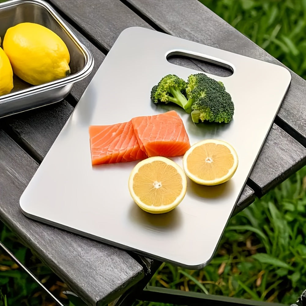 Cutting Board Titanium Double-Sided Prep Surface with Carry Handle in a 14 x 10-Inch Single-Board Format