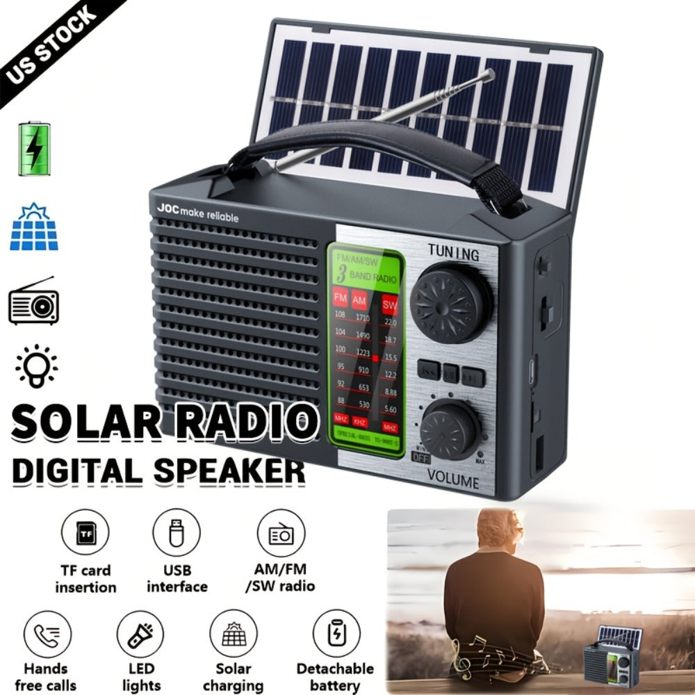 Portable Retro Radio Speaker with MP3 Player Rechargeable Battery Emergency Weather for Bedside Audio, Alarms and Room Entertainment