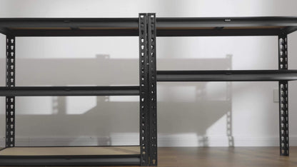 5-Tier Garage Shelving Unit, Metal & Wood Storage Shelves, Adjustable Utility Rack for Garage, Basement