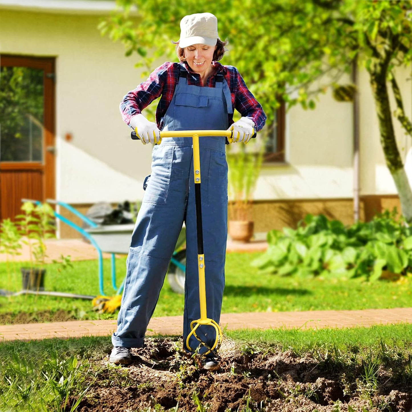 Garden Claw Twist Tiller Manual Steel Cultivator & Soil Loosener, Hand Tiller Lawn Aerator for Garden Bed, Plant Box