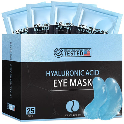 25-Pair Under-Eye Patch Set with Individually Packed Caffeine, Hyaluronic Acid or Aloe Vera Formula Options