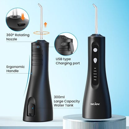 Water Flosser Cordless Oral Irrigator with Five Modes, Five Jet Tips, 1800mAh Battery and Pink or Black Options