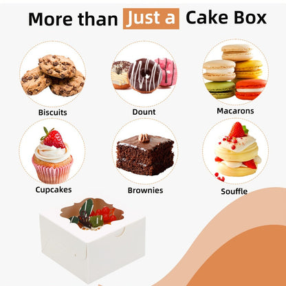 150-Pack White Treat Boxes with Scalloped Window, 4 x 4 x 2.5-Inch Size and Fold-Flat Design