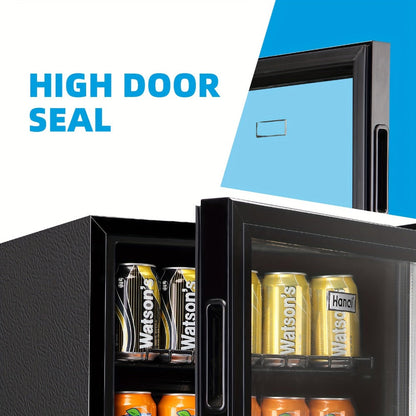 Beverage Refrigerator with Glass Door, Mini Fridge 2.0/3.5/4.0 Cu Ft, LED Lights, Adjustable Shelves