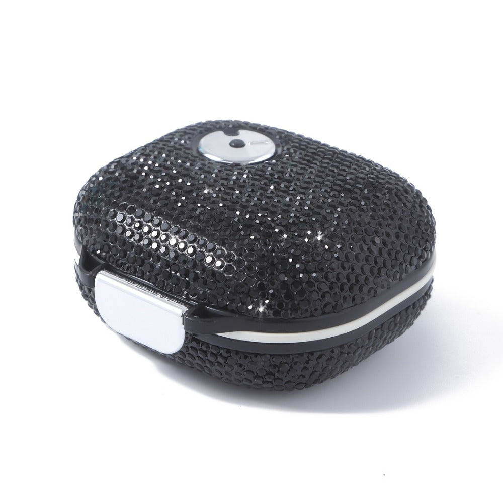 Seven-Compartment Travel Pill Organizer in Nine Square or Oblong Rhinestone Color Checkouts