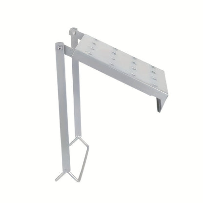 Ladder Platform Scaffold Board Work Tray Retractable Workstation Tool Tray Attachment for Extension Ladders Easy Install Silver