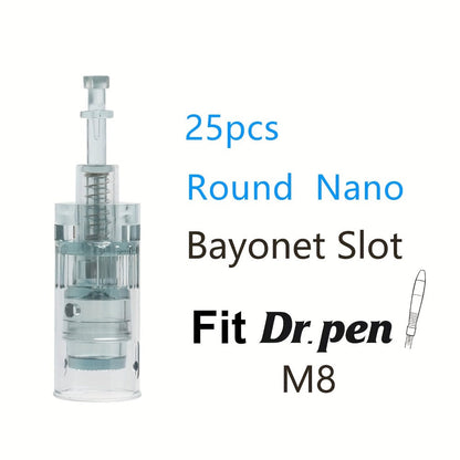 Dr. Pen M8 Replacement Cartridges 25Pcs - 16/36 Pins & Round Nano for Entryways, Bedrooms and Living Spaces