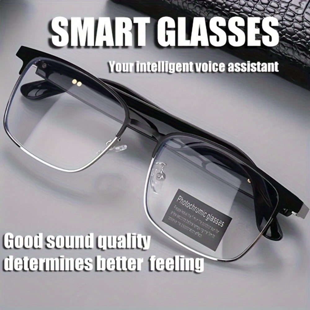 Smart Glasses Photochromic Audio Eyewear with Open-Ear Speaker, Microphone and Metal or Plastic Frames