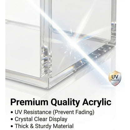 Acrylic Display Case for Pokemon Booster Bundle, UV Protection Magnetic Clear Box for Scarlet Violet