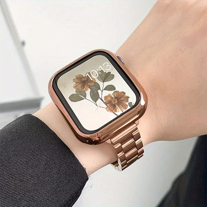 Slim Waist Apple Watch Steel Band & Half Shell Case 3-Piece Set for an Everyday Personal Care Routine
