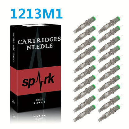 Tattoo Cartridge Needles with SPARK Label, 20-Piece Box and 24 Retained RL RS CM M1 Model Choices