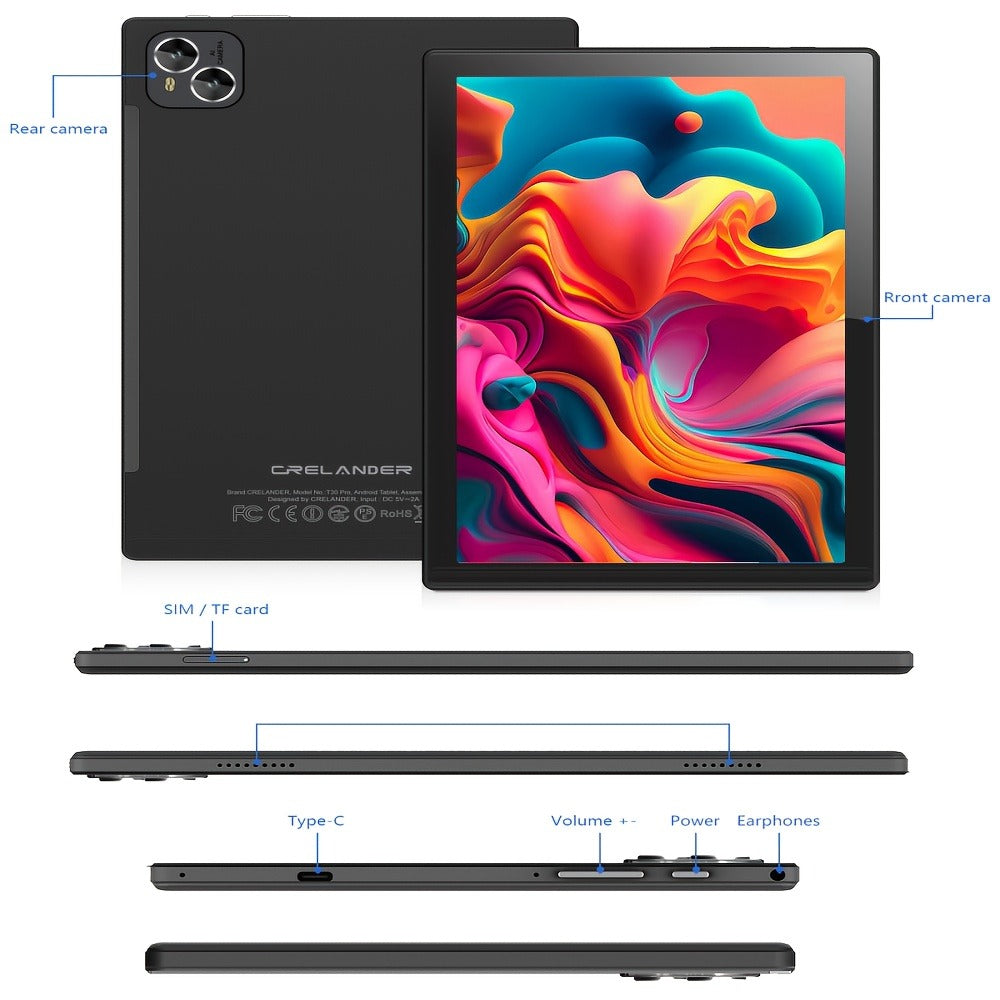Android Tablet 10.1-Inch Work and Study Bundle with 6GB RAM, 128GB Internal Storage and Keyboard
