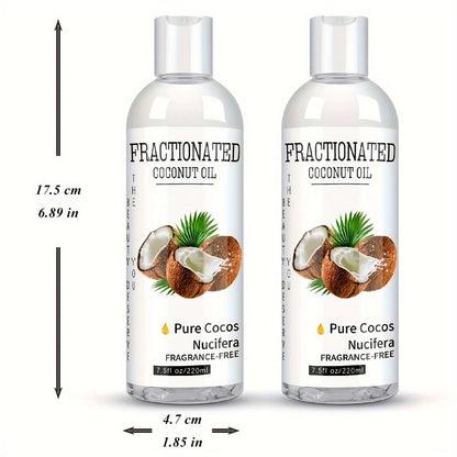 Fractionated Coconut Oil 2-Pack 7.5 fl oz Each – 100% Pure Carrier Oil for Massage, Hair & Body, Lightweight Moisturizing Body Oil