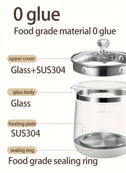 Multifunctional Electric Kettle 1.8L – Thick Glass Health Kettle with 18 Smart Functions, Boil Water, Make Coffee
