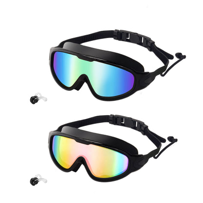 Anti-Fog Swim Goggles 2-Pack UV Protection Wide Lens Adult