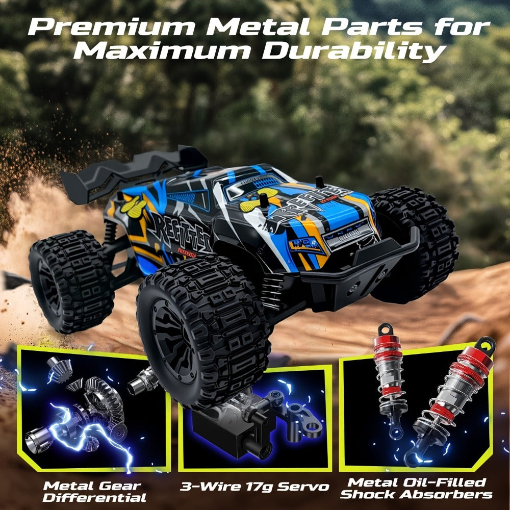 1:18 Scale RC Off-Road Car 35+ KM/H 4WD, 2.4GHz High Speed Remote Control Truck, Hobby Grade RC Racing Crawler for Kids & Adults