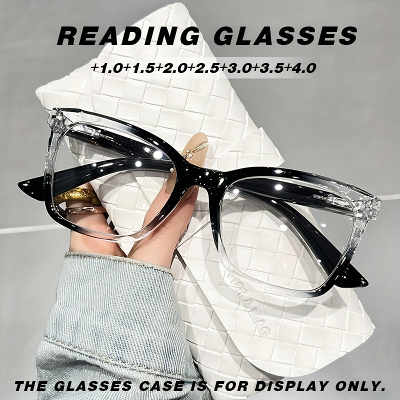 Reading Glasses – Floral Rectangular Readers with Resin Lenses and Spring Hinges with Multiple Strength and Color Options