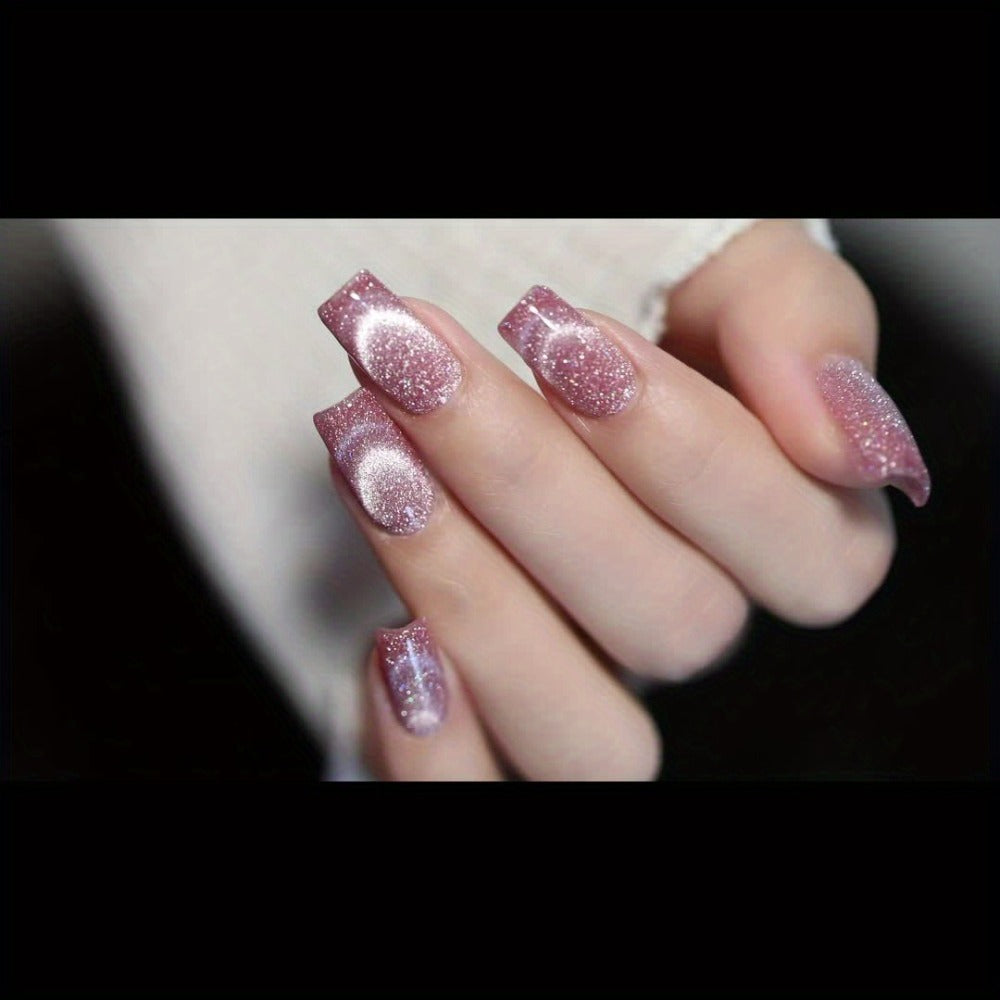 Gel Nail Polish Six-Color Magnetic Cat Eye Set with Sparkling Star and Rhinestone Effects for Nail Art