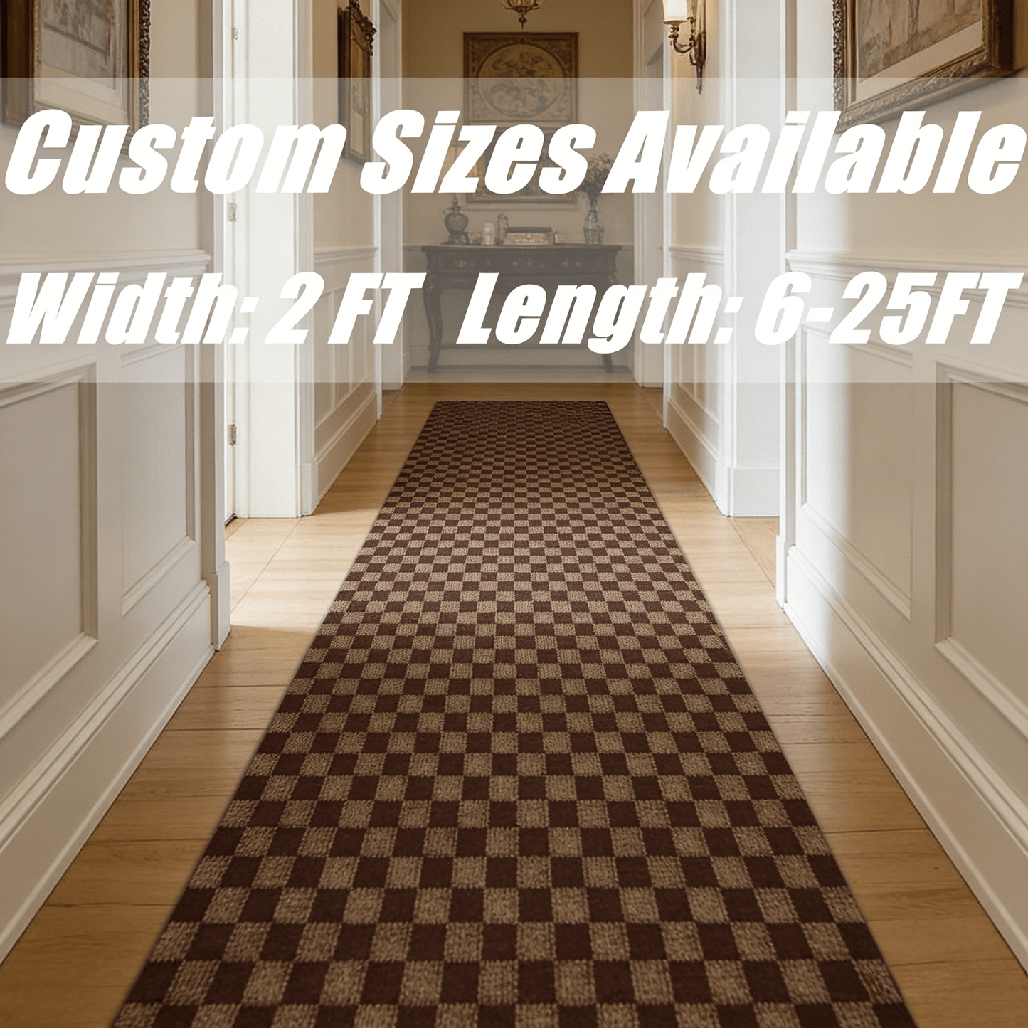 Two-Foot Hallway Runner with Eight Pattern-Color Families and 75 Listed Length Combinations