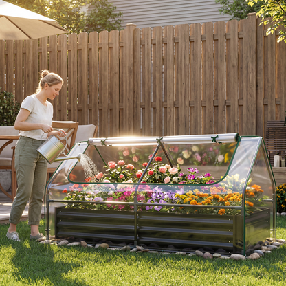 Raised Garden Bed with Greenhouse Cover 3-in-1 for Garden, Patio and Yard Use, with the Listed Configuration