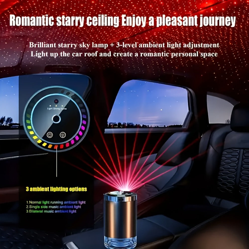 Car Aroma Diffuser – Smart In-Car Essential Oil Diffuser with Ambient RGB Light & Starlight Projection, Auto On/Off