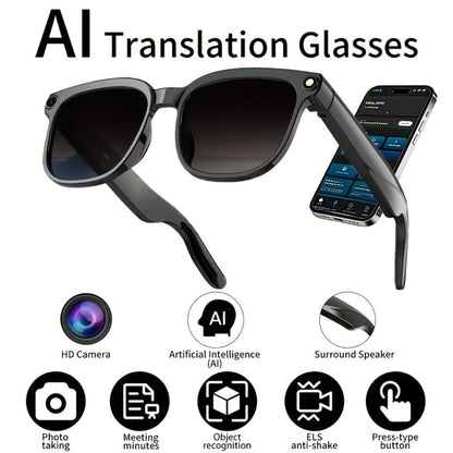 Smart Glasses Camera and Camera-Free Eyewear with Photochromic, Transparent and Black Lens Options