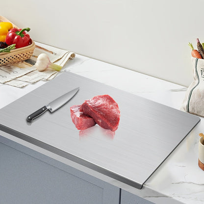 Chopping Board, Stainless Steel Cutting Board Large Extra Thick 304 Food Grade Metal Chopping Board Non-Slip Butcher Block for Kitchen Meat