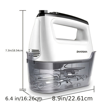 Electric Hand Mixer 6-Speed with Turbo, 5 Stainless Steel Attachments, Snap-On Storage Case, Handheld Mixer for Whipping