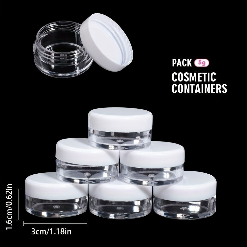 Mini Cosmetic Containers with Lids 60 Pack – 5g Small Round Plastic Sample Jars for Travel, Lip Balm, Lotion, Cream & DIY Beauty