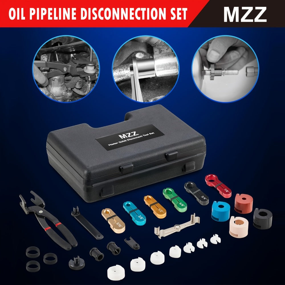 Fuel Line Disconnect Tool Kit 26pcs – Master Quick Disconnect Set with AC & Transmission Disconnect Pliers for Fuel Line Removal