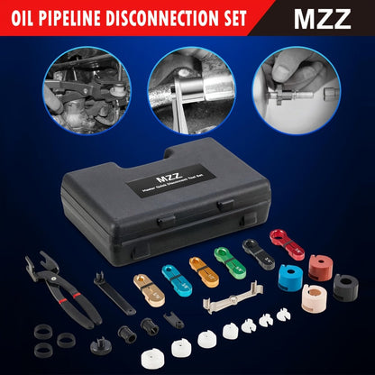 Fuel Line Disconnect Tool Kit 26pcs – Master Quick Disconnect Set with AC & Transmission Disconnect Pliers for Fuel Line Removal