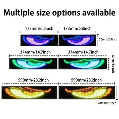 Programmable LED Demon Eyes Sign 2 Pack App Controlled – Synchronized Flashing, Scrolling Text Display