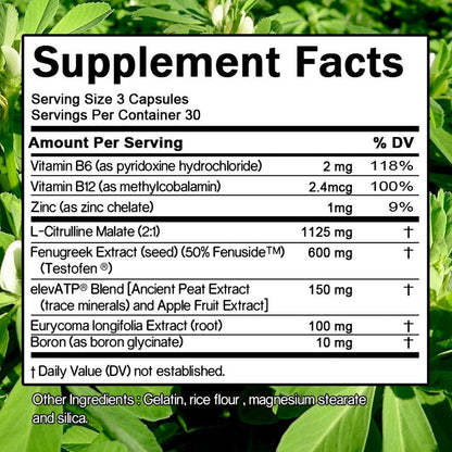 Testosterone Support Supplement for Men Total-T – Supports Free and Total Testosterone Levels, Natural Male Vitality & Strength Formula