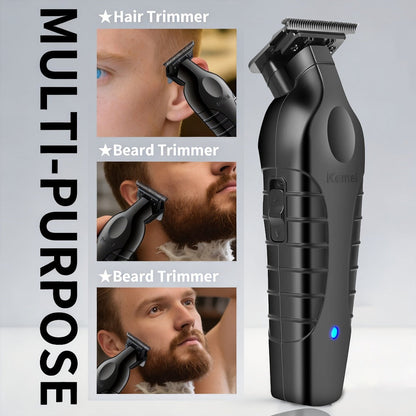 Hair Clipper Kemei KM-2299 Cordless Trimmer with USB Charging, Six Guide Combs and 180-Minute Runtime