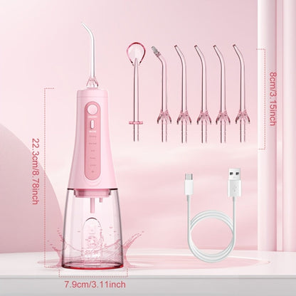 Water Flosser Cordless Oral Irrigator with Five Modes, Five Jet Tips, 1800mAh Battery and Pink or Black Options