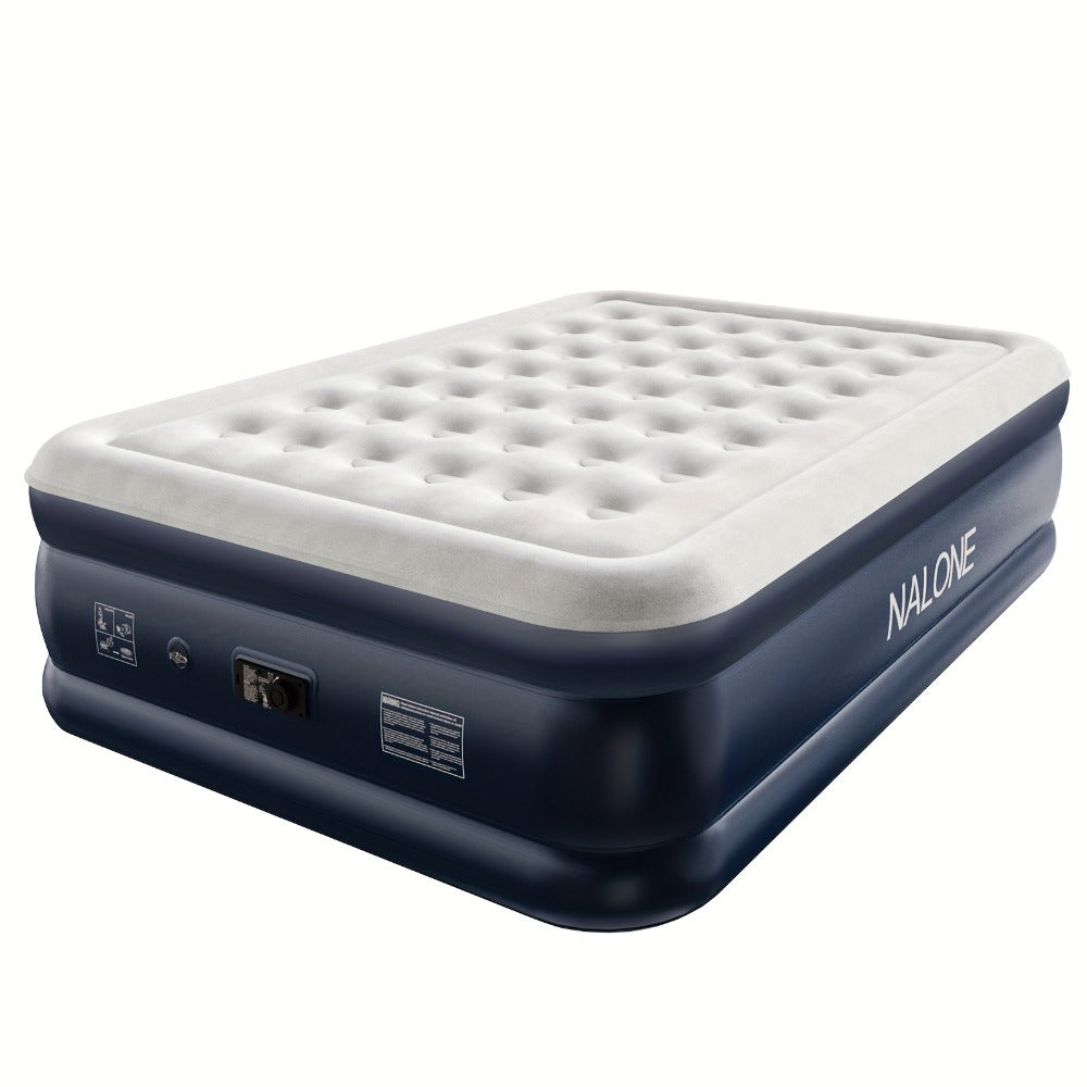 Air Mattress with Built-In Pump, 18'' Self-Inflating Portable Air Bed for Home, Camping & Travel