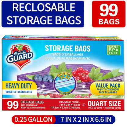 Freezer Storage Bags Resealable, Sturdy Bulk Food Storage Bags with Easy-Open Tabs for Freezer & Refrigerator