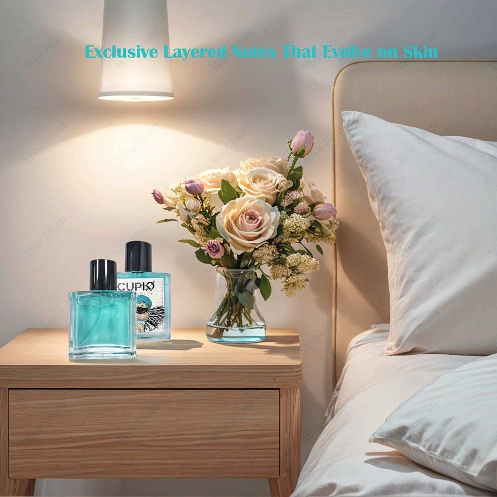Cologne Spray for Men by CUPID in a 1.7 fl oz Bottle with Turquoise Glass and Boxed Presentation
