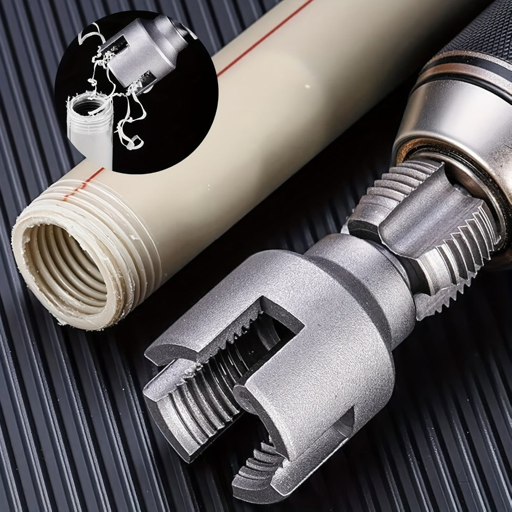 Pipe Thread Cutting Tool, High-Speed Steel Electric Drill Compatible PVC & Steel Pipe Threader