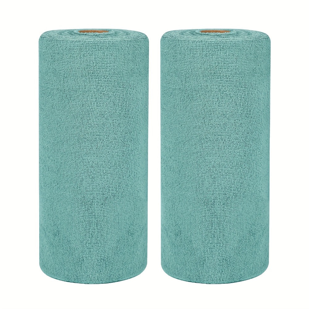Microfiber Cleaning Cloths Reusable Paper Towel Roll Replacement – Washable Absorbent Tear-Away Dishcloths for Kitchen
